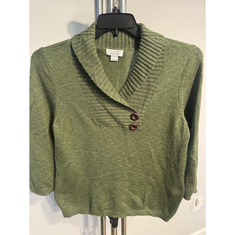 Christopher And Banks Green‎ Sweater Size M